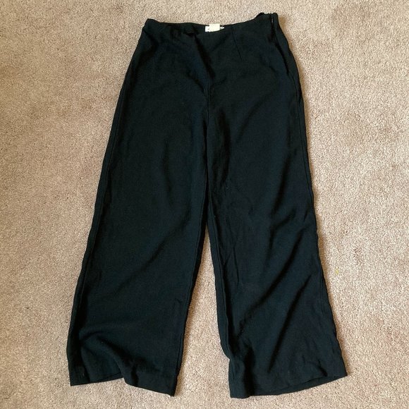 Black Cropped Trousers Size 2 - Picture 1 of 4